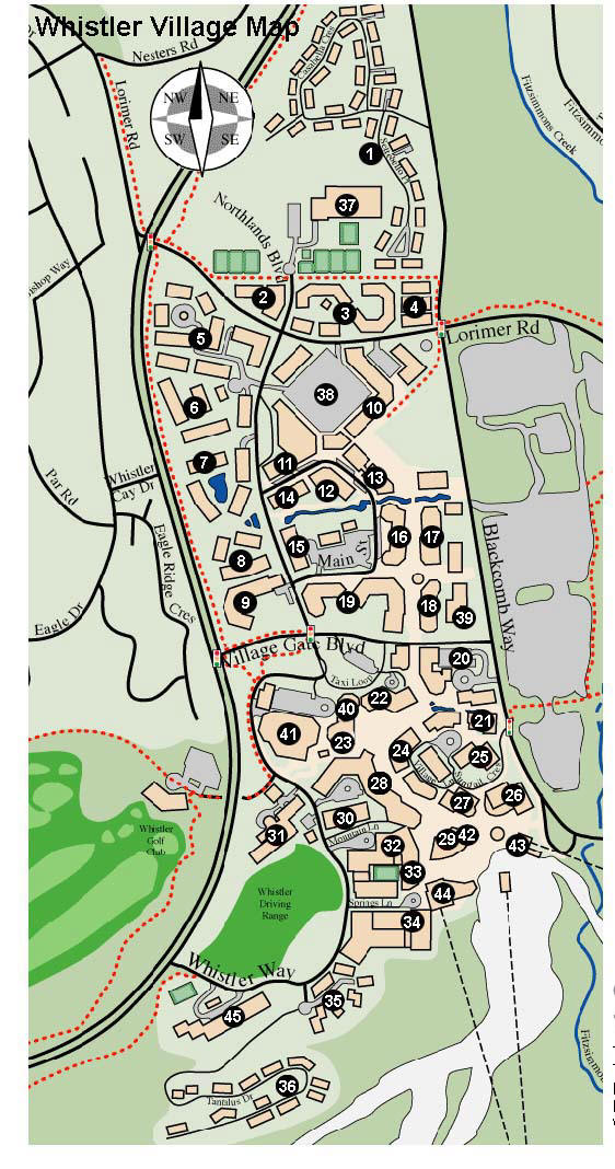 Accommodation Map - Whistler Main Village Area