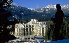 Whistler Hotel Accommodation Pan Pacific Mountainside Exterior View from Slopes